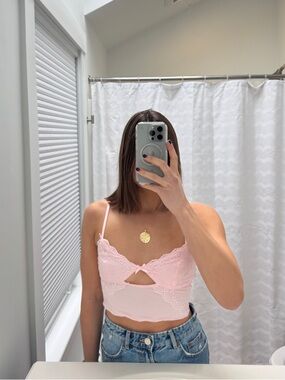 Light Pink Lace Bralette top - fits like a small